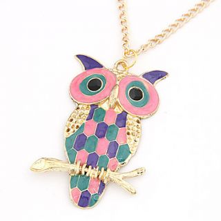 Lovely Alloy Colorful Acrylic Owl Pattern Necklace(Assorted Colors)