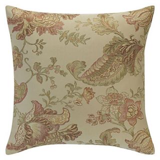 Country Floral Jacquard Polyester Decorative Pillow Cover