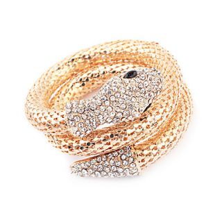 Gold Plated Alloy Zircon Snake Pattern Bracelet