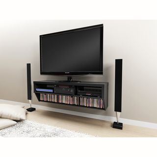 Series 9 Designer Collection Black 58 inch Wide Wall Mounted Av Console