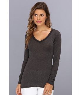 LAmade Fitted V Neck Tee Womens Long Sleeve Pullover (Pewter)