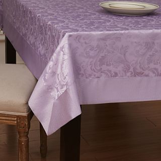 European Style Purple Floral Pattern Jacquard Polyester Table Cloth