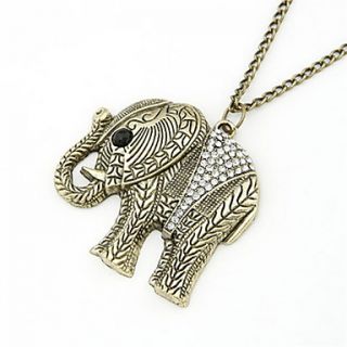 Lovely Alloy With Rhinestone/Calf Elephant Pendant Sweater Chain Womens Necklace(More Colors)