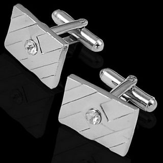 Square Cufflinks With Rhinestone