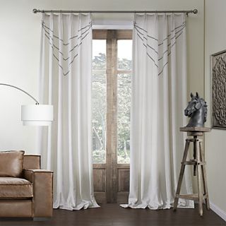 (One Pair) Cotton Polyester Blend Neoclassical Energy Saving Curtain