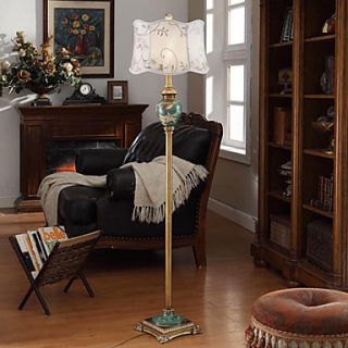 European Style Retro Classic Floor Lamp With Colored Drawing Decoration
