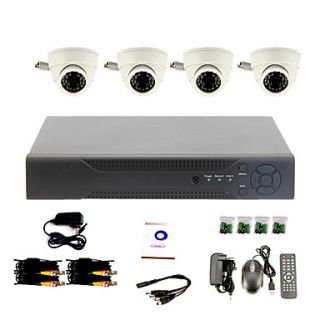 DIY CCTV System with 4 Indoor Dome Cameras for Home Office