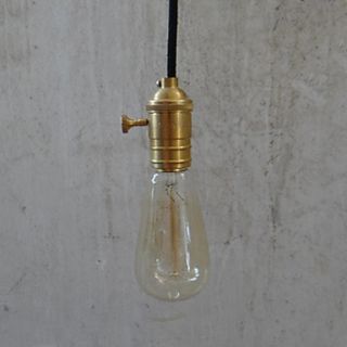 Traditional Retro 1 Light Pendant with Braided Wire