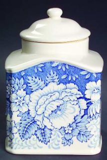 Masons Blue & White Nankin Jar with Lid, Fine China Dinnerware   White Roses On