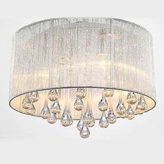 Modern Delicate Crystal 4 Light Flush Mount With Transparent shade