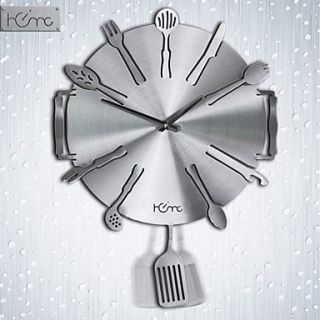 22H Dinnerware Style Aluminum Wall Clock