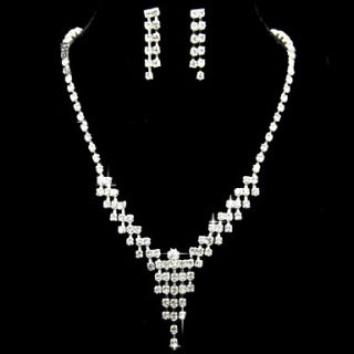Elegant Alloy With Rhinestone Womens Jewelry Set Including Necklace,Earrings