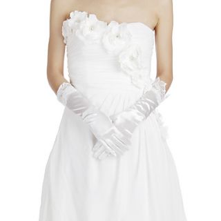 Nice Satin And Lace Fingertips Elbow Length Wedding/Evening Gloves