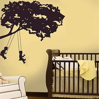 Kids in Tree Swing Wall Sticker