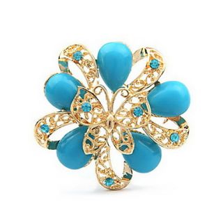 Unique Alloy With Rhinestone/Resin Flower Shaped Brooch(Random Color Delivery)