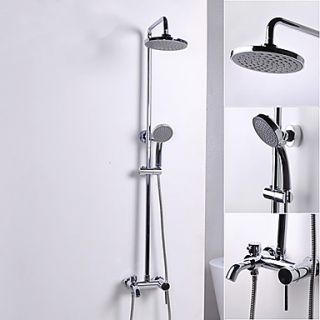 Contemporary Style Chrome Finish Ceramic Valve Shower Faucets