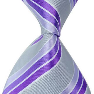 Mans Stylish Trendy Classic Stripes Woven Necktie