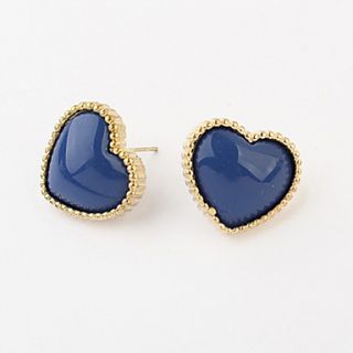 Sweet Alloy With Resin Heart Shaped Womens Earrings (More Colors)