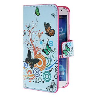 Circles and Flowers Pattern PU Leather Case with Stand and Card Slot for Samsung Galaxy S4 I9500