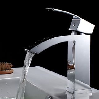 Elegant Solid Brass Bathroom Sink Faucet   Chrome Finish
