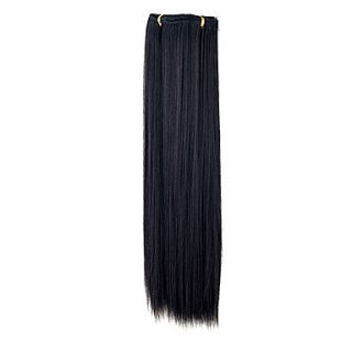 22 High Quality Synthetic 7Pcs Clip in Straight Black Hair Extension