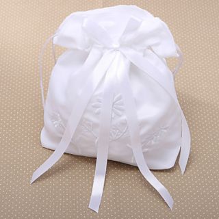 Elegant Embroidery Wedding Bridal Money Bag With Ribbon Bowknot