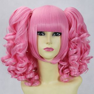 Deep Pink Curly Pigtails 45cm Sweet Lolita Wig