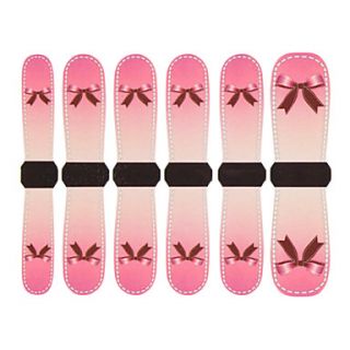 3D Full Cover Nail Water Transfer Stickers C8 Sery Pink Gradient Bowknot
