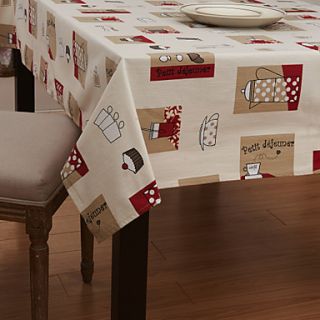 Cute Style Happy Dinner Printed Cotton Table Cloth