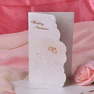 Flower Rings Design Wedding Invitation   Set of 50