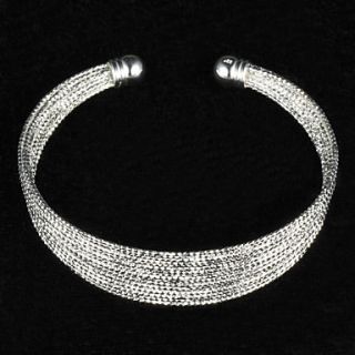 Gorgeous Sterling Silver Plated Copper Nickel Alloy Womens Bracelet