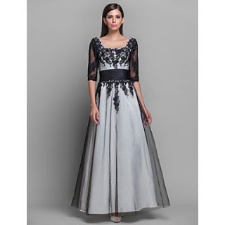 A line/Princess Scoop Floor length Satin Grace Evening Dress