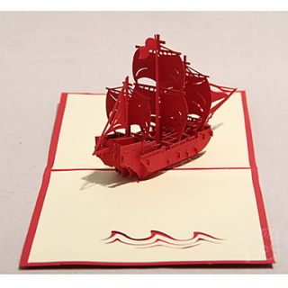 Three dimensional Sailboat Greeting Card (More Colors)