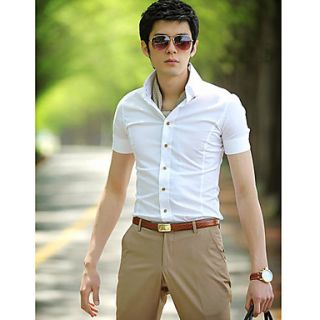 MenS Casual Multi button Short Sleeve Shirt