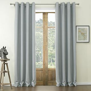 (Two Panels) Classic Embossed Floral Polyester Blackout Curtain