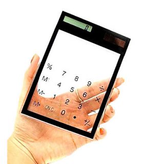 Transparent Touch Pad Solar Power Desktop Calculator (Assorted Color)