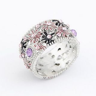 Sweet Alloy With Rhinestone Chrysanthemum Womens Ring(More Colors)