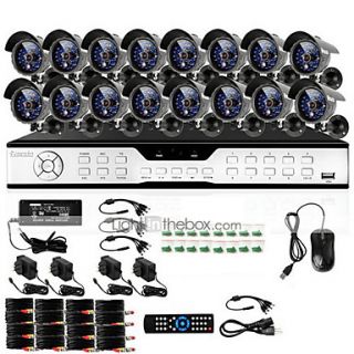 Zmodo 16 CH Channel DVR Day Night CCTV Surveillance Security Camera System 600TVL