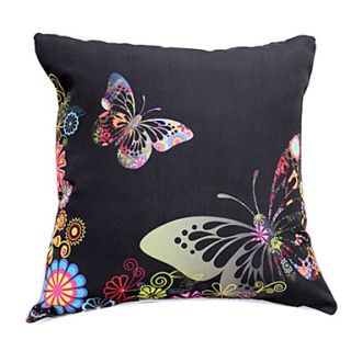 18 Square Butterfly Print Polyester Decorative Pillow Cover