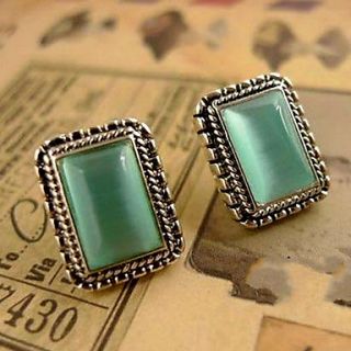 Fake Gemstone Opal Earrings Clip Earrings Non Pierced Ear Clip Earrings Temperament E29
