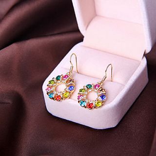 Korean version of the cute fashion ladies temperament earrings round diamond earring minimalist E824
