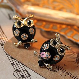 European and American models diamond owl earring with diamond E134