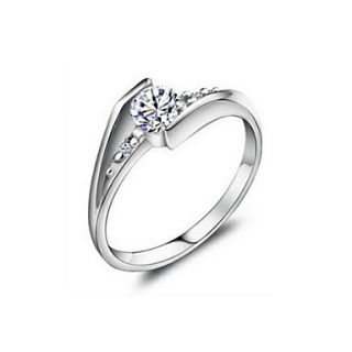 High Quality Tin Alloy Platinum Plated With Cubic Zirconia Ring