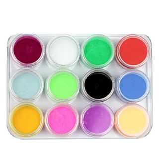 12 Mix Colors Acrylic Powder Builder Nail Art Set