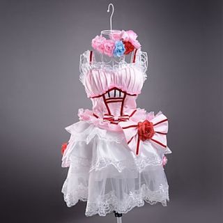 Sleeveless Short Pink and White Satin Sweet Lolita Dress