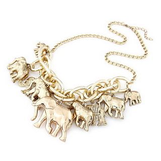 Fashion Alloy With Elephant Pendants Womens Necklace
