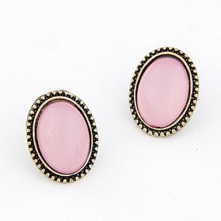Exquisite Alloy With Resin Oval Womens Earrings