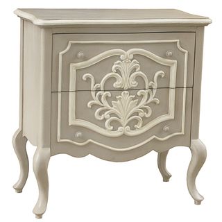 Hand Painted Distressed Washed Grey Finish Accent Chest