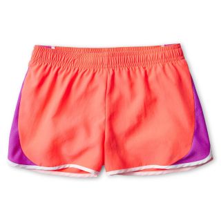 Xersion Coral Colorblock Running Shorts   Girls 6 16 and Plus, Tropical Coral,