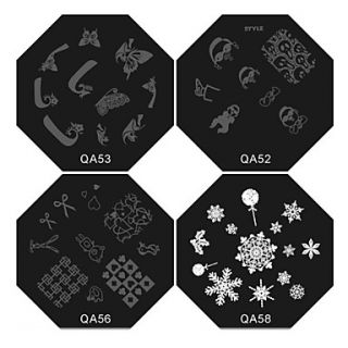 1PCS Nail Art Stamp Stamping Image Template Plate QA Series NO.2(Assorted Colors)